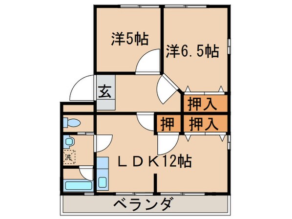 ヒルズ城前の物件間取画像